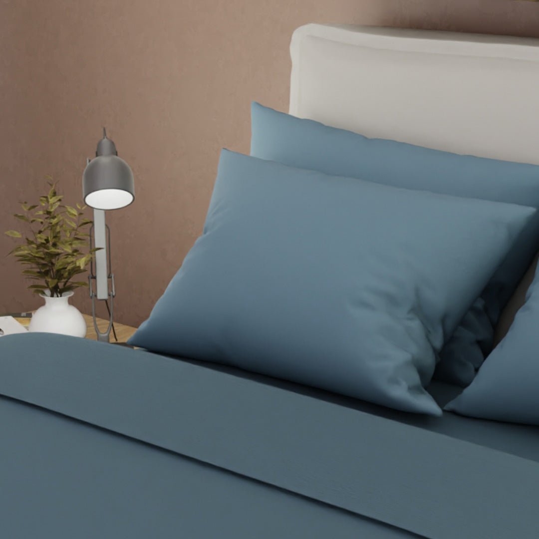 Juego de Sabanas My House Azul Denin Para Cama Doble 140 X 190 Cm Fondo Entero - SABANAS | Bylmo