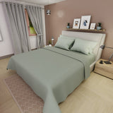 Juego de Sabanas My House Verde grisáceo Para Cama Doble 140 X 190 Cm Fondo Entero - SABANAS | Bylmo