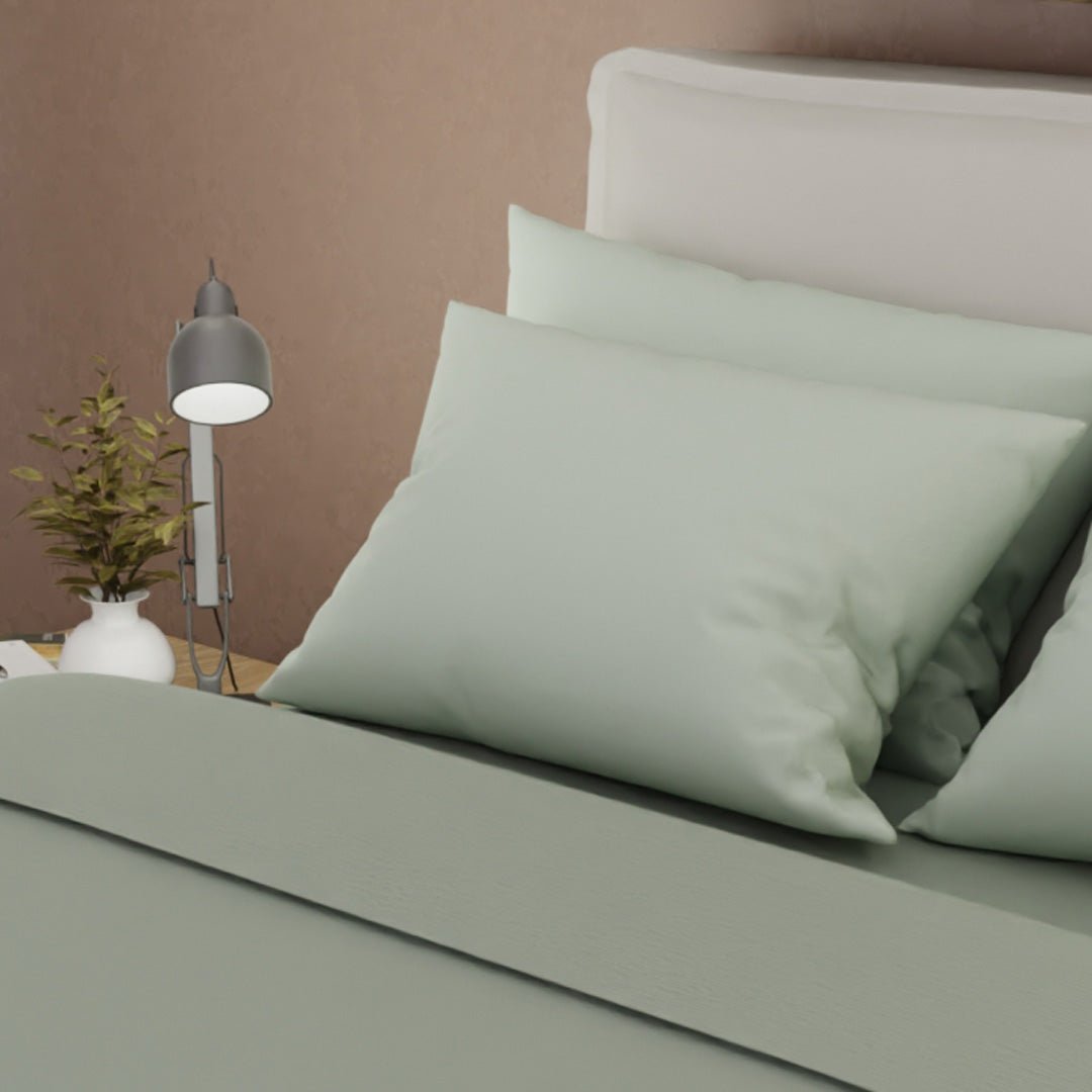 Juego de Sabanas My House Verde grisáceo Para Cama Doble 140 X 190 Cm Fondo Entero - SABANAS | Bylmo