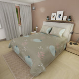 Juego de Sabanas Naturaleza en Calma Beige Para Cama Doble 140 X 190 Cm 180 Hilos de Hojas - SABANAS | Bylmo
