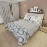Juego de Sabanas Aros al Viento Beige Para Cama King 200 X 200 Cm 250 Hilos de Circulos - SABANAS | Bylmo