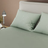 Juego de Sabanas Calma Verde Para Cama King 200 X 200 Cm 250 Hilos de Hojas - SABANAS | Bylmo