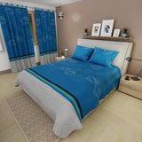 Juego de Sabanas Trazos Digitales Azul Para Cama King 200 X 200 Cm de Lineas - SABANAS | Bylmo