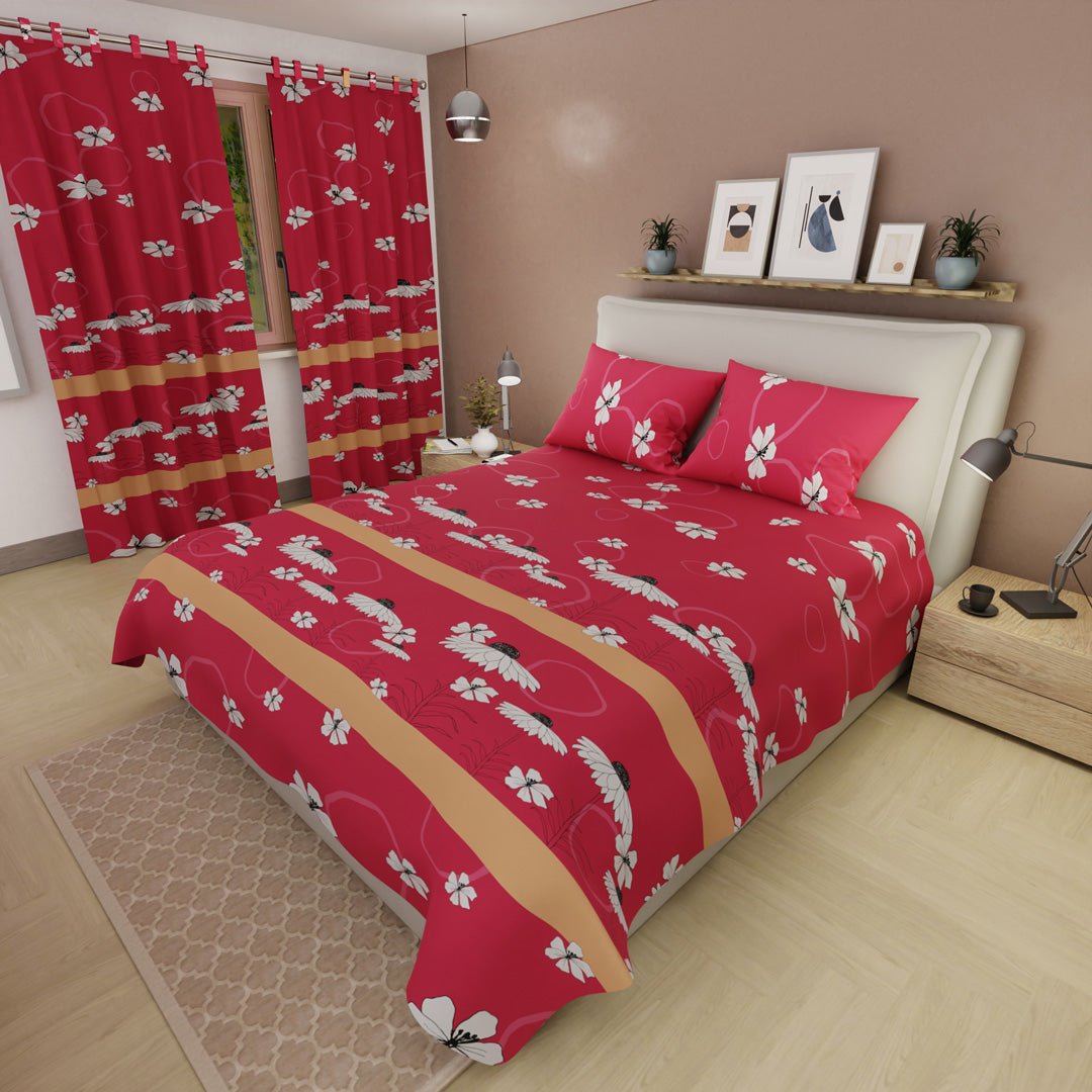 Juego de Sabanas Luz de Margarita Fucsia Para Cama King 200 X 200 Cm de Flores - SABANAS | Bylmo