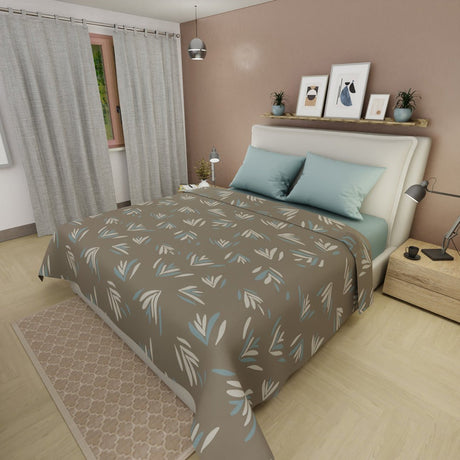 Juego de Sabanas Tendenza Café Para Cama Doble 140 X 190 Cm de Hojas - SABANAS | Bylmo