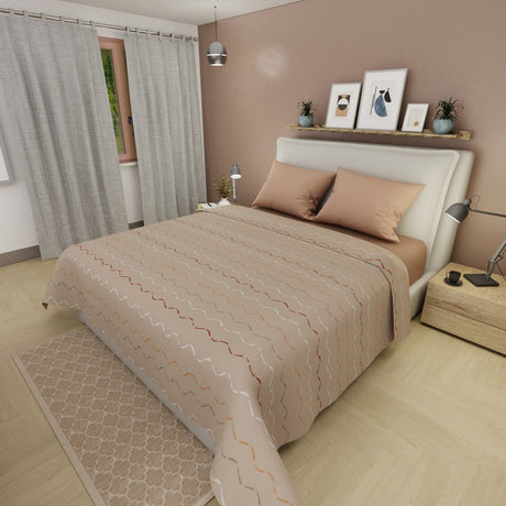 Juego de Sabanas Tendenza Beige Para Cama Doble 140 X 190 Cm de Lineas - SABANAS | Bylmo