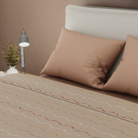 Juego de Sabanas Tendenza Beige Para Cama Doble 140 X 190 Cm de Lineas - SABANAS | Bylmo