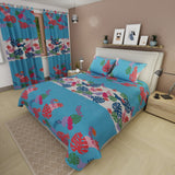 Juego de Sabanas Estampa Tropical Azul Para Cama Queen 160 X 190 Cm de Oceano - SABANAS | Bylmo