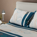 Juego de Sabanas Órbita Estelar Azul Oscuro y Azul Para Cama Queen 160 X 190 Cm de Circulos - SABANAS | Bylmo