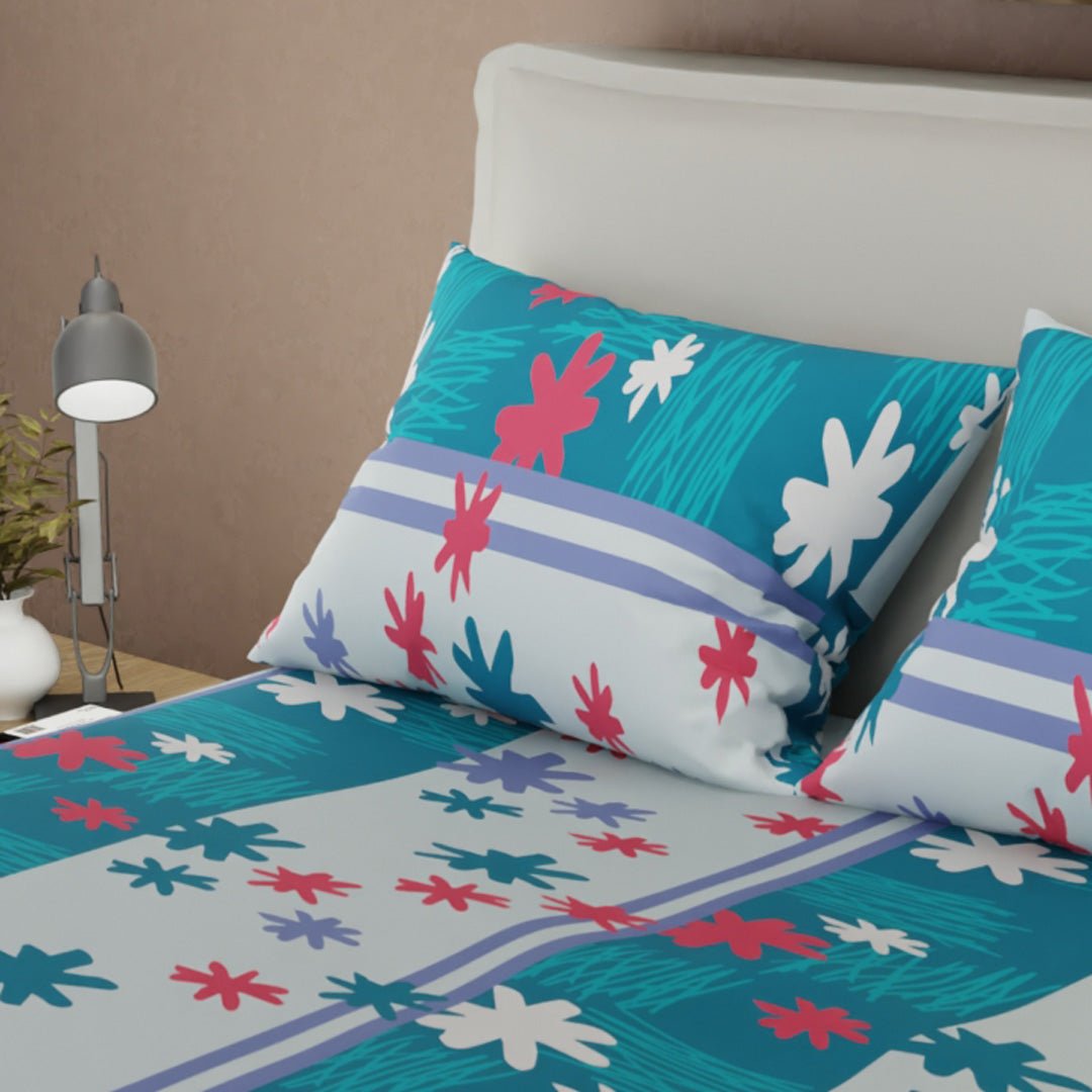 Juego de Sabanas Ensoñación Floral Azul y Blanco Para Cama Semidoble 120 X 190 Cm de Flores - SABANAS | Bylmo
