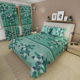 Juego de Sabanas Bosque Acuático Verde Para Cama Sencilla 100 X 190 Cm de Lineas Ondulantes - SABANAS | Bylmo