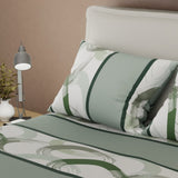 Juego de Sabanas Susurro Verde Para Cama Doble 140 X 190 Cm 180 Hilos de Circulos - SABANAS | Bylmo