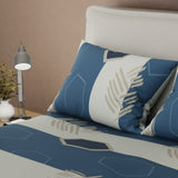 Juego de Sabanas Horizonte Azul y Blanco Para Cama Doble 140 X 190 Cm 180 Hilos de Hexagonos - SABANAS | Bylmo