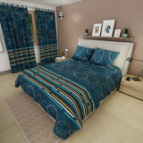 Juego de Sabanas Energía Circular Azul Para Cama Doble 140 X 190 Cm de Circulos Y Lineas - SABANAS | Bylmo
