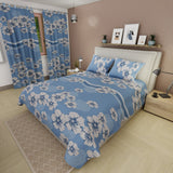 Juego de Sabanas Pureza del Cielo Azul Para Cama Doble 140 X 190 Cm de Flores - SABANAS | Bylmo