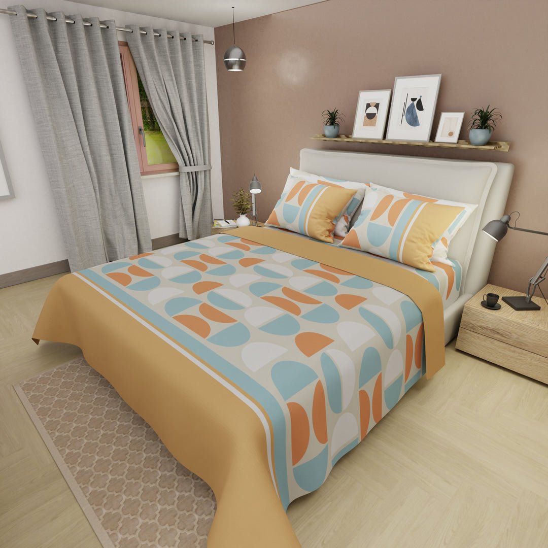 Juego de Sabanas Style 4 Naranja Para Cama Sencilla 100 X 190 Cm de Circulos - SABANAS | Bylmo