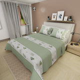 Juego de Sabanas Style 4 Verde grisáceo Para Cama Sencilla 100 X 190 Cm de Corazones Y Hojas - SABANAS | Bylmo