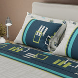 Juego de Sabanas Style 4 Gris y Azul Oscuro Para Cama Sencilla 100 X 190 Cm de Cuadrados - SABANAS | Bylmo