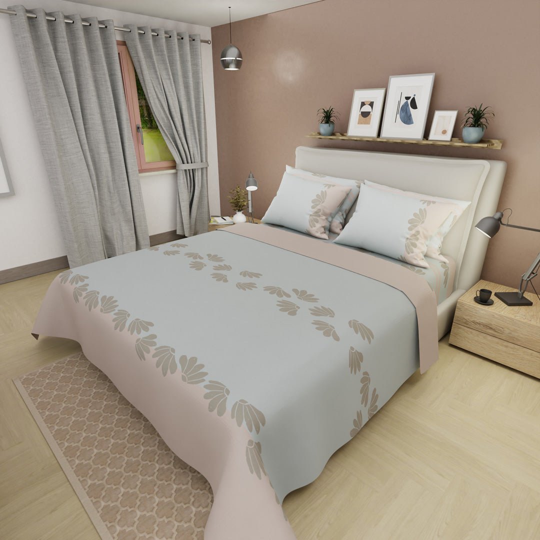 Juego de Sabanas Style 4 Gris Para Cama King 200 X 200 Cm de Hojas - SABANAS | Bylmo