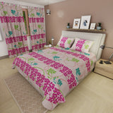 Juego de Sabanas Petalia Fucsia y Rosado Para Cama Doble 140 X 190 Cm de Flores - SABANAS | Bylmo
