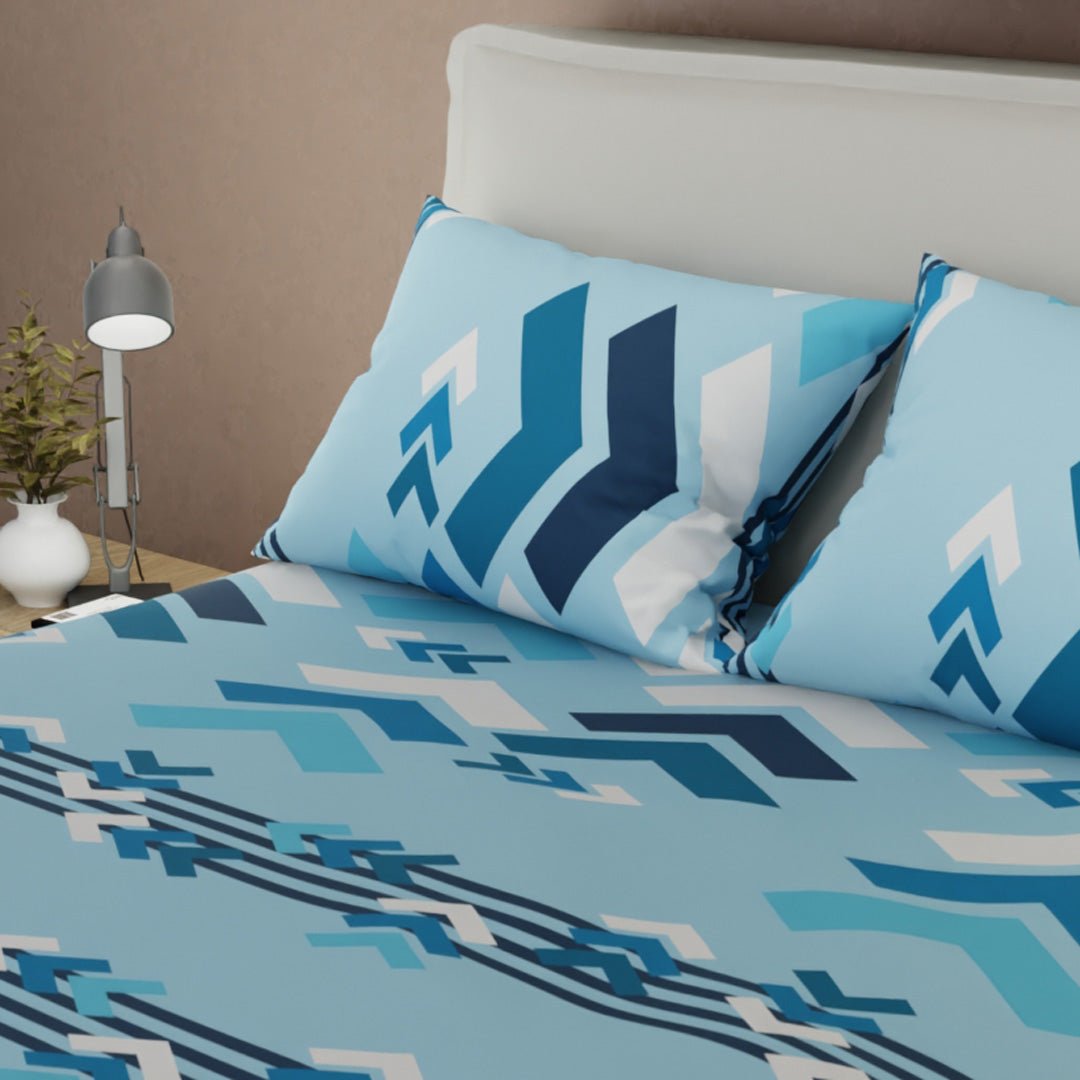 Juego de Sabanas Esencia Azul Para Cama Doble 140 X 190 Cm de Figuras - SABANAS | Bylmo