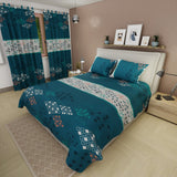 Juego de Sabanas Prisma Verde Azul y Blanco Para Cama Sencilla 100 X 190 Cm de Rombos - SABANAS | Bylmo