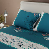 Juego de Sabanas Prisma Verde Azul y Blanco Para Cama Sencilla 100 X 190 Cm de Rombos - SABANAS | Bylmo
