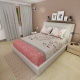 Sábana Ajustable Explosión de Amor Blanco Apagado y Rosado Claro para Cama Doble 140 X 190 Cm Corazones - SABANAS | Bylmo