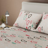 Sábana Ajustable Explosión de Amor Blanco Apagado y Rosado Claro para Cama Doble 140 X 190 Cm Corazones - SABANAS | Bylmo