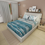 Sábana Ajustable Líneas de Océano Azul y Blanco para Cama Doble 140 X 190 Cm Lineas Y Circulos - SABANAS | Bylmo