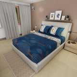 Sábana Ajustable Sueños Fusión Moderna Azul Oscuro y Blanco para Cama Queen 160 X 190 Cm Figuras - SABANAS | Bylmo