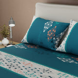 Sábana Ajustable Sueños Prisma Verde Azul y Blanco para Cama Queen 160 X 190 Cm Rombos - SABANAS | Bylmo