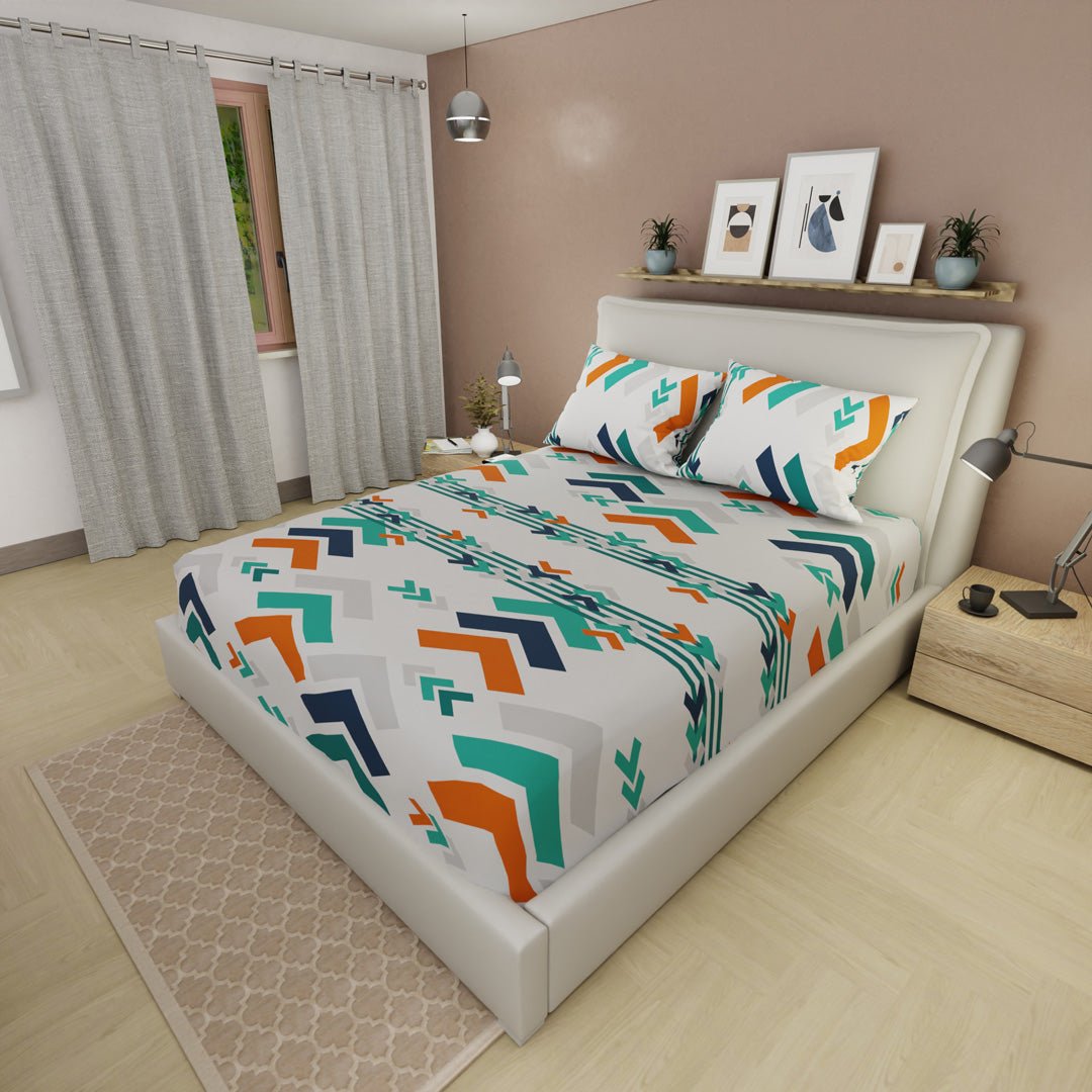 Sábana Ajustable Esencia Acua Blanco y Azul para Cama Sencilla 100 X 190 Cm Figuras - SABANAS | Bylmo