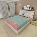 Semijuego de Sábanas Style Sueño Lunar Azul y Rosado para Cama Doble 140 X 190 Cm Estrellas Y Lunas - SABANAS | Bylmo