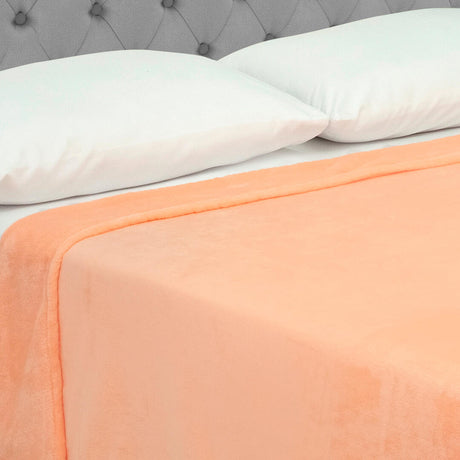 Cobija Piel de Durazno Naranja Crema 180x200cm Fondo Entero - COBIJAS Y MANTAS | Bylmo