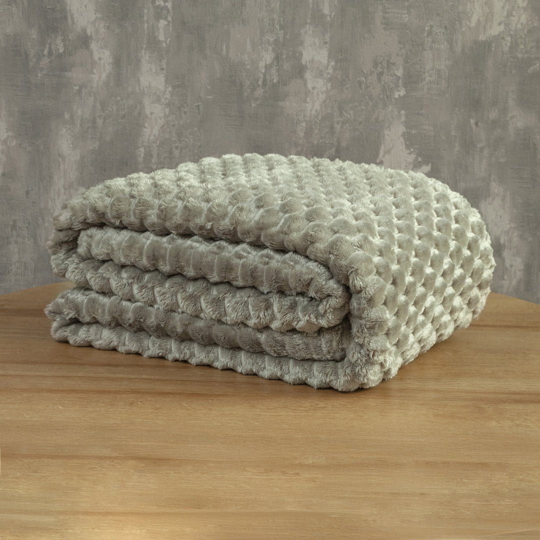 Cobija Texture Gris Humo 180x200cm Fondo Entero - COBIJAS Y MANTAS | Bylmo