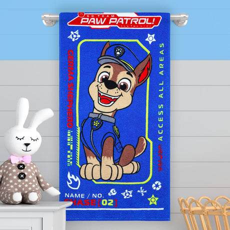 Toalla Infantil Azul 60x120cm de Paw Patrol Chase Extrasuave - TOALLAS | Bylmo