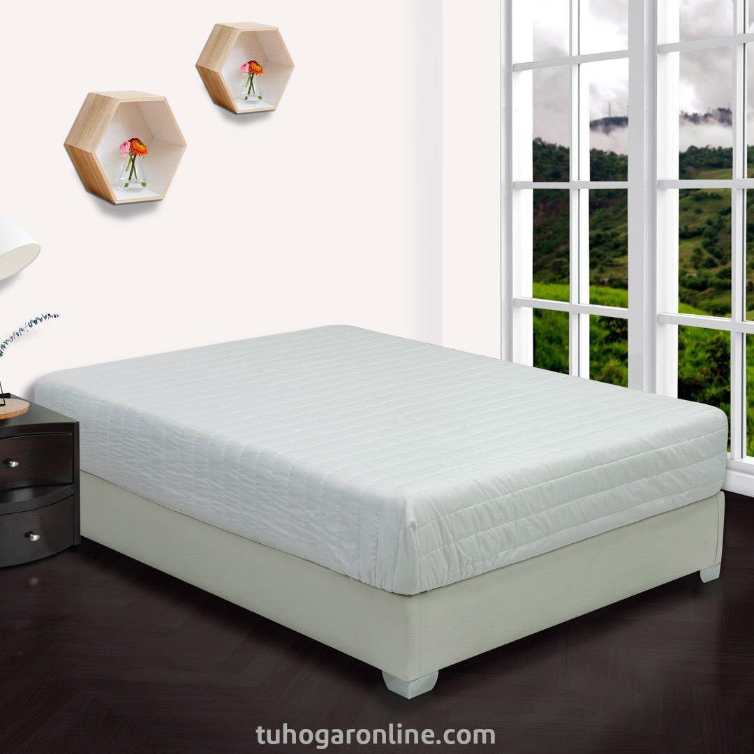 Protector de Colchón Blanco para Cama King 200 X 200 Cm Acolchado - PROTECTORES DE COLCHON | Bylmo