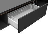 Rack de TV Doha Negro y Marrón 180x50cm para TV Hasta 80" Pulgadas con Un cajón y Dos Compartimientos - MUEBLES DE TV | Bylmo