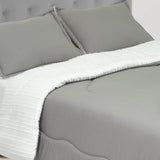 Cubrelecho Acolchado Gales Gris Oscuro y Blanco para Cama Doble 140 X 190 Cm Fondo Entero - TENDIDOS Y CUBRELECHOS | Bylmo