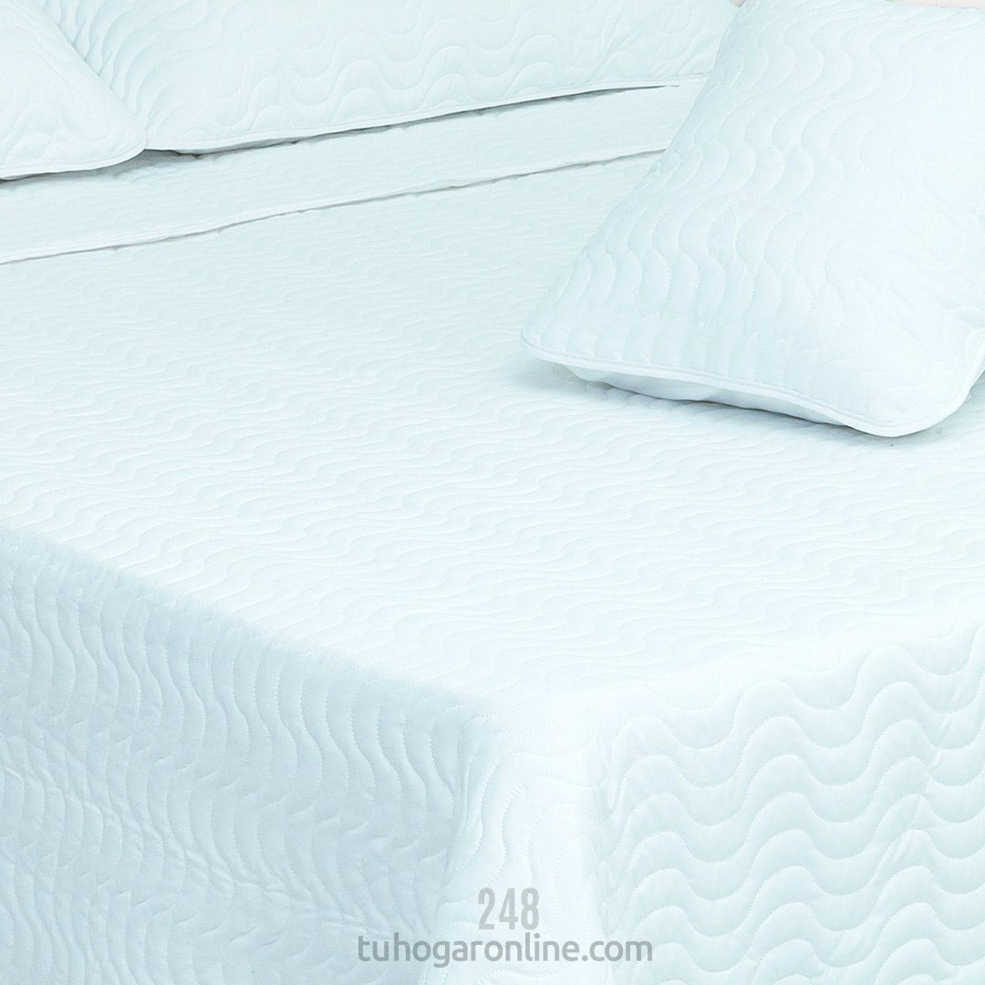 Cubrelecho Español Blanco para Cama Sencilla 100 X 190 Cm Fondo Entero - TENDIDOS Y CUBRELECHOS | Bylmo