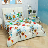Cubrelecho Acolchado Blanco y Azul para Cama Semidoble 120 X 190 Cm de Toy Story - TENDIDOS Y CUBRELECHOS | Bylmo