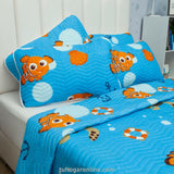 Cubrelecho Azul Celeste para Cama Semidoble 120 X 190 Cm Prensado de Nemo - TENDIDOS Y CUBRELECHOS | Bylmo