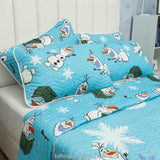 Cubrelecho Azul y Blanco para Cama Sencilla 100 X 190 Cm Prensado de Frozen - TENDIDOS Y CUBRELECHOS | Bylmo