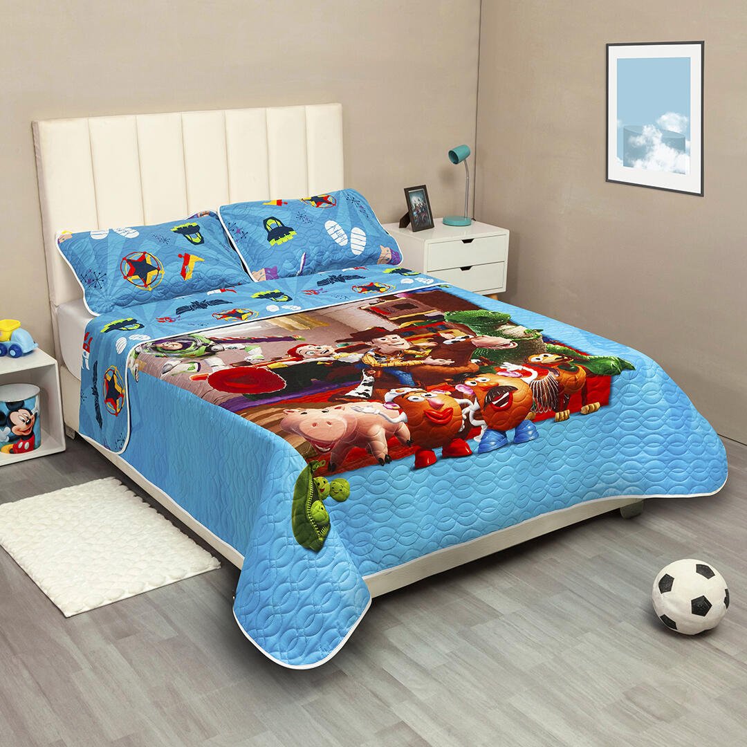 Cubrelecho Azul para Cama Doble 140 X 190 Cm de Toy Story - TENDIDOS Y CUBRELECHOS | Bylmo