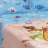 Cubrelecho Rosado y Azul para Cama Doble 140 X 190 Cm de Princesas - TENDIDOS Y CUBRELECHOS | Bylmo