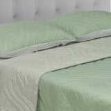Cubrelecho Doble Faz Verde y Beige para Cama King 200 X 200 Cm Fondo Entero - TENDIDOS Y CUBRELECHOS | Bylmo