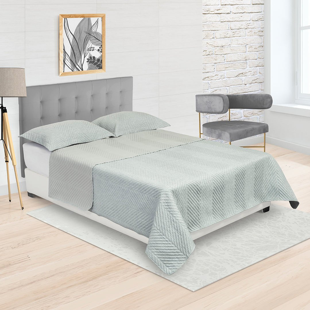Tendido Kyoto Azul Grisaceo para Cama Queen 160 X 190 Cm Fondo Entero - TENDIDOS Y CUBRELECHOS | Bylmo