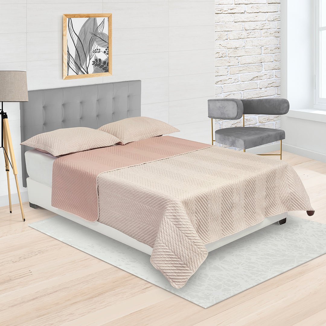 Tendido Kyoto Rosado Claro para Cama King 200 X 200 Cm Fondo Entero - TENDIDOS Y CUBRELECHOS | Bylmo