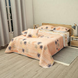 Cubrelecho Verano Eterno Beige y Naranja Claro para Cama Sencilla 100 X 190 Cm Prensado de Flores - TENDIDOS Y CUBRELECHOS | Bylmo